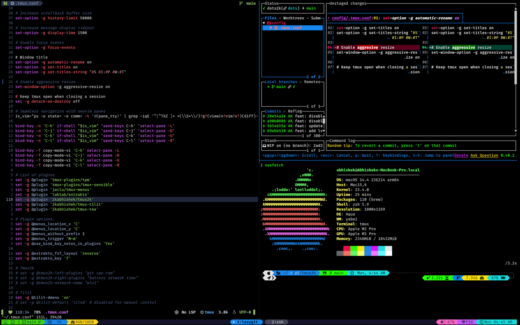 tmux2k Demo